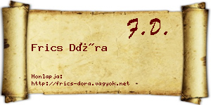 Frics Dóra névjegykártya